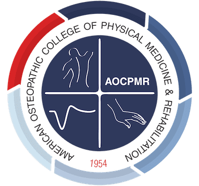 The American Osteopathic College of Physical Medicine and Rehabilitation (AOCPMR) logo