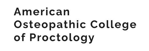 The American College of Osteopathic Proctology (AOCPr) logo